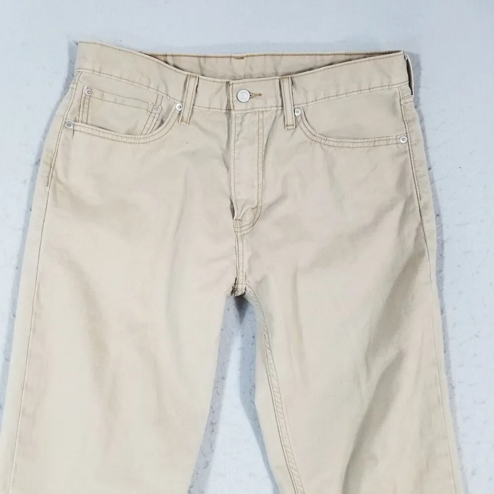 Levis 508 Mens Jeans 34x32 Tapered Straight Brown‎ Denim Retro Pants